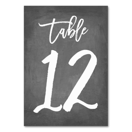 Chic Typography Chalkboard Table Number  Table 12