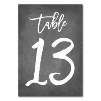 Chic Typography Chalkboard Table Number | Table 13