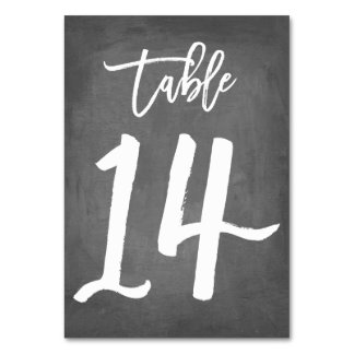 Chic Typography Chalkboard Table Number | Table 14