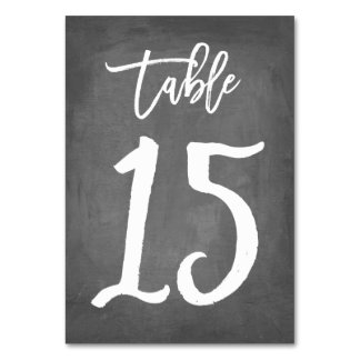 Chic Typography Chalkboard Table Number | Table 15