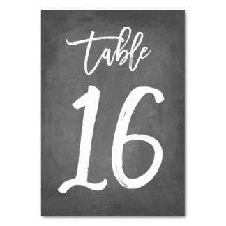 Chic Typography Chalkboard Table Number | Table 16