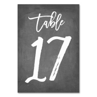 Chic Typography Chalkboard Table Number | Table 17