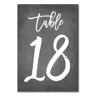 Chic Typography Chalkboard Table Number | Table 18