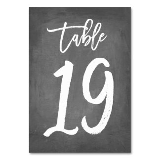 Chic Typography Chalkboard Table Number | Table 19
