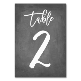Chic Typography Chalkboard Table Number | Table 2