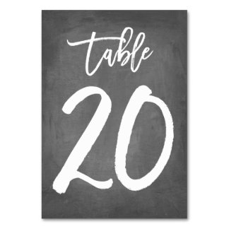 Chic Typography Chalkboard Table Number | Table 20