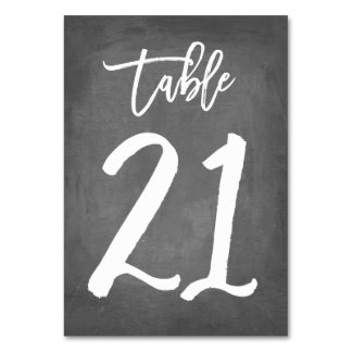 Chic Typography Chalkboard Table Number | Table 21