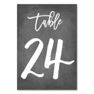Chic Typography Chalkboard Table Number | Table 24