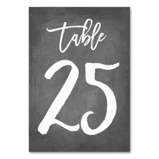 Chic Typography Chalkboard Table Number | Table 25