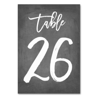 Chic Typography Chalkboard Table Number | Table 26