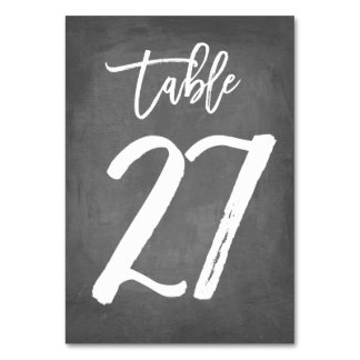 Chic Typography Chalkboard Table Number | Table 27
