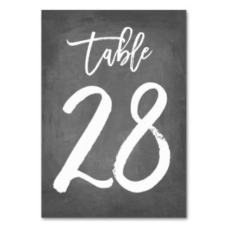 Chic Typography Chalkboard Table Number | Table 28