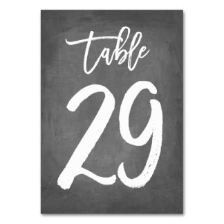 Chic Typography Chalkboard Table Number | Table 29