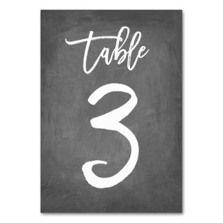 Chic Typography Chalkboard Table Number | Table 3