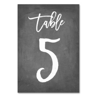 Chic Typography Chalkboard Table Number | Table 5