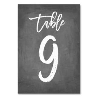 Chic Typography Chalkboard Table Number | Table 9