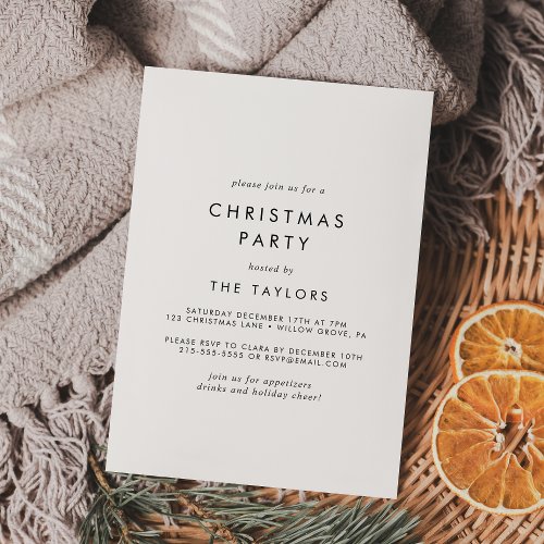 Chic Typography Christmas Party Invitation
