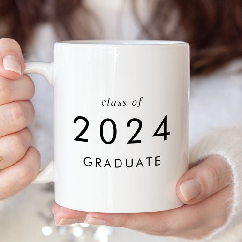 Chic Typography Class of 2024 Graduate Graduation Coffee Mug