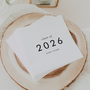 Chic Typography Class of 2026 Graduation Napkins