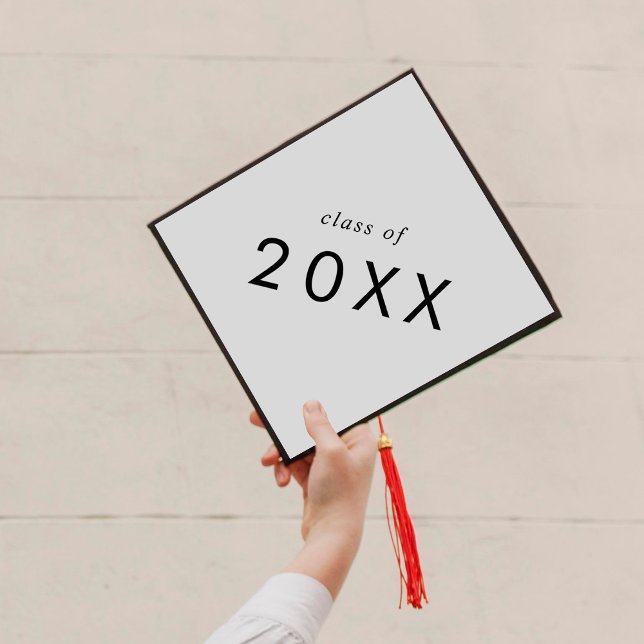 Chic Typography Class Year Graduation Cap Topper (Creator Uploaded)