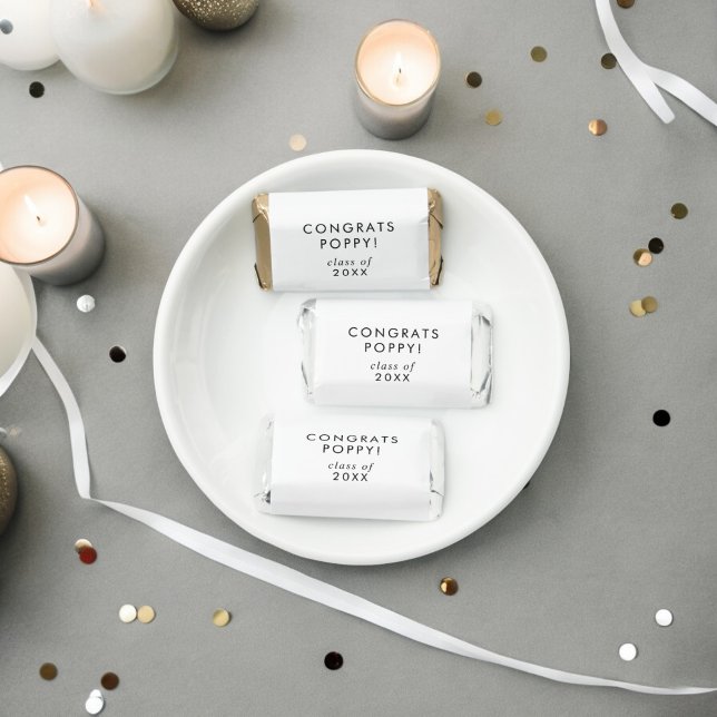 Chic Typography Congrats Grad Name Graduation Hershey's Miniatures (Creator Uploaded)