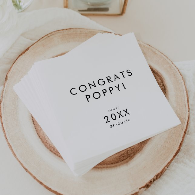 Chic Typography Congrats Graduation Napkins (Creator Uploaded)