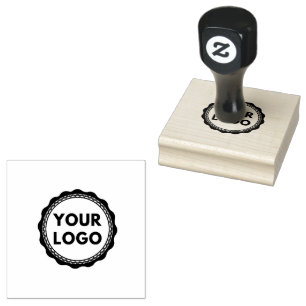 Chic Typography Custom Business Logo Rubber Stamp