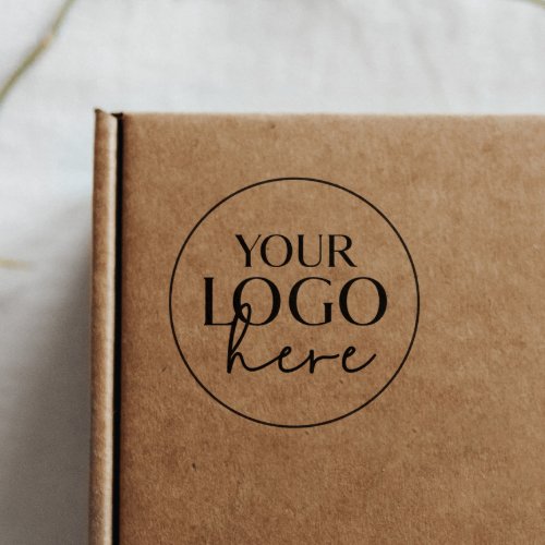 Chic Typography Custom Business Logo Rubber Stamp