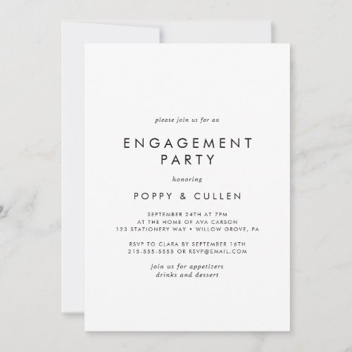 Chic Typography Engagement Party Invitation