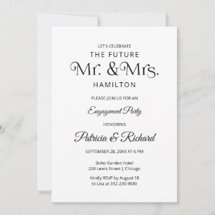 Chic Typography Engagement Party Invitation