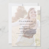 Chic Typography | Faded Photo Surprise Party Invitation (Front)