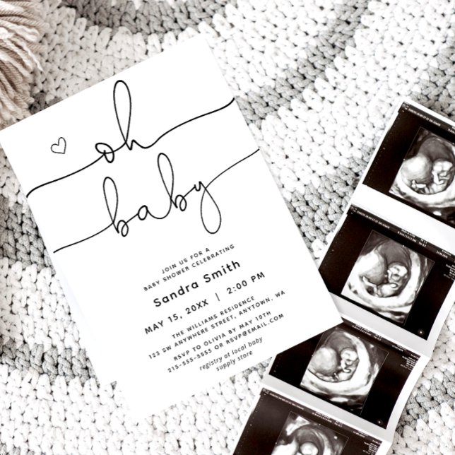 Chic Typography Gender Neutral Baby Shower Invitation (Creator Uploaded)