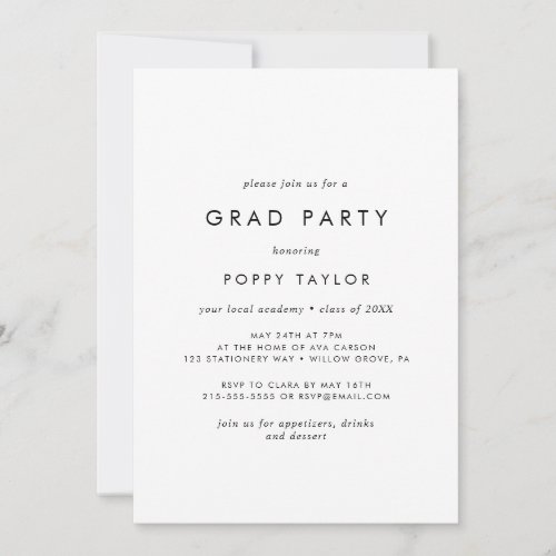 Chic Typography Grad Party