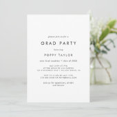 Chic Typography Grad Party Invitation (Standing Front)
