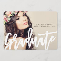 Chic Typography Graduation Annoucement Announcement