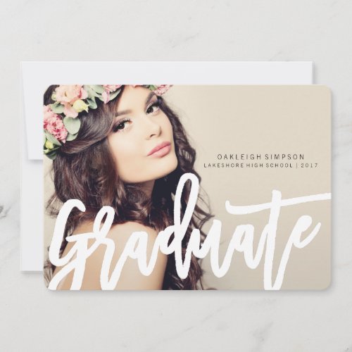 Chic Typography Graduation Annoucement Announcement