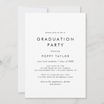 Chic Typography Graduation Party Invitation | Zazzle