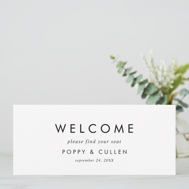 Chic Typography Hanging Seating Chart Header (Standing Front)