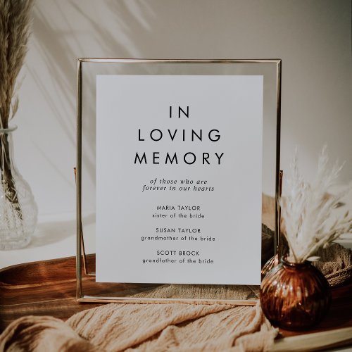 Chic Typography In Loving Memory Memorial Sign