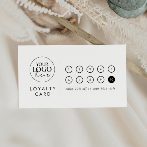 Chic Typography Logo Business Reward 10 Punch Loyalty Card