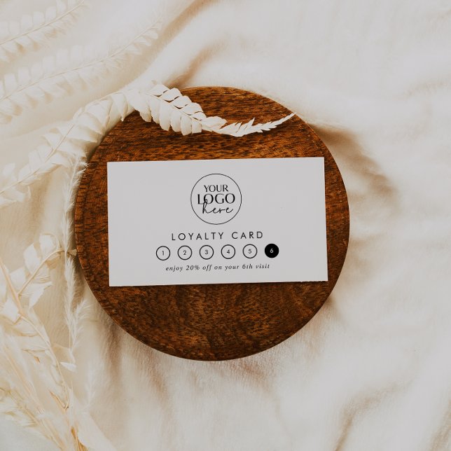 Chic Typography Logo Business Reward 6 Punch Loyalty Card (Creator Uploaded)