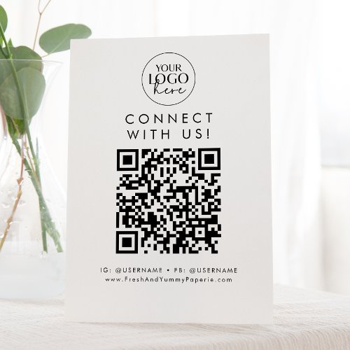 Chic Typography Logo Connect with Us Social Media Pedestal Sign