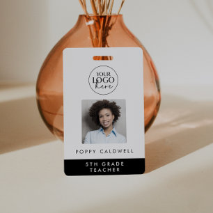 Chic Typography Logo Photo Employee or Teacher ID Badge