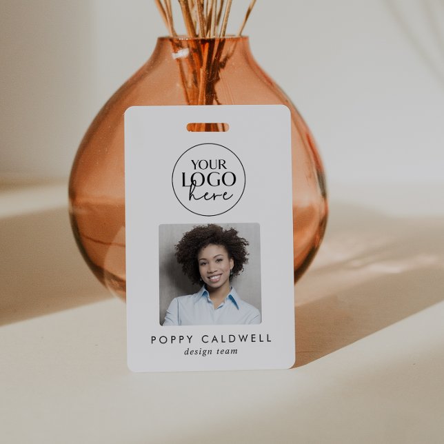 Chic Typography Logo Photo QR Code Business ID Badge (Creator Uploaded)