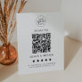 Chic Typography Logo QR Code Leave A Review Pedestal Sign