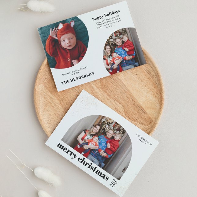 Chic Typography Merry Christmas Arch Photo Holiday Card (Creator Uploaded)