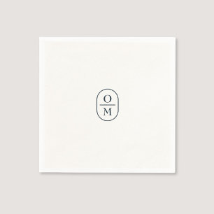 Chic Typography Minimalist Monogram Wedding Napkins