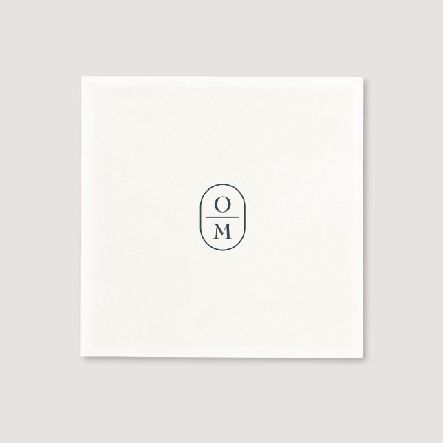 Chic Typography Minimalist Monogram Wedding Napkins (Creator Uploaded)