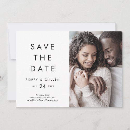Chic Typography Photo Save The Date