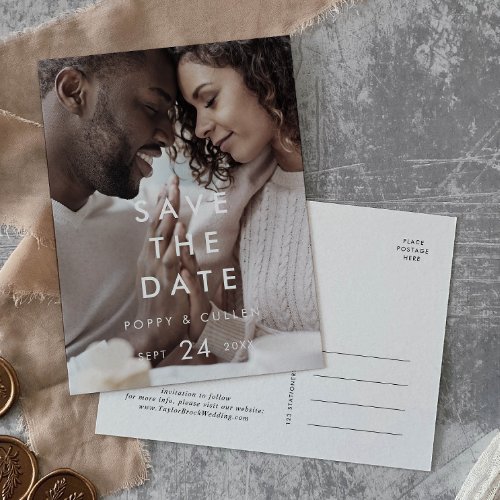Chic Typography Photo Template Save the Date